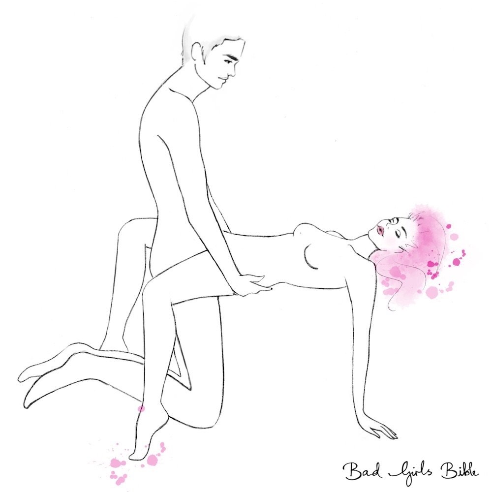 Ilustración de posición de sexo de puente